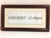 HOTEL CHECKOUT SIGN, 