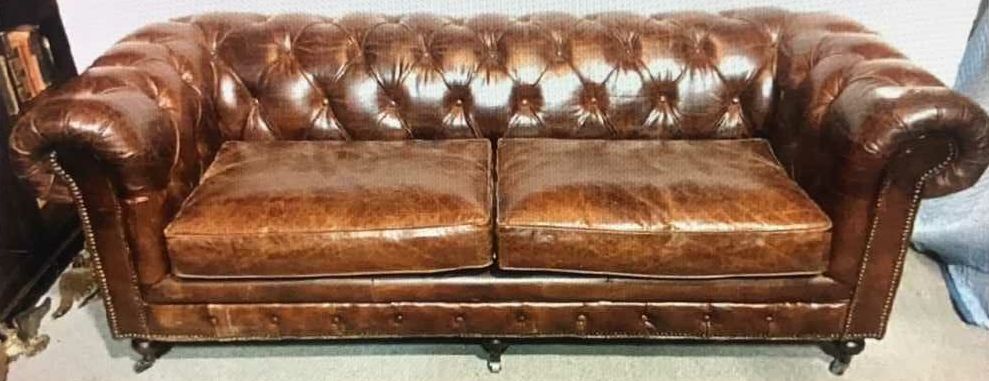 bloeden Leidingen dynamisch Artsome Chesterfield Leather Sofa, x3 Sofas Available, x4 Matching Chairs  Available - GA Prop Source