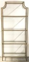 GOLD SHELVING UNIT, STORE DISPLAY , ETAGERE, GLASS SHELVES, 4 AVAILABLE