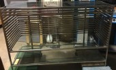 Silver Stainless Steel Bar, Glass Shelves