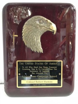 US Military Afghanistan Campaign Award Plaque Eagle