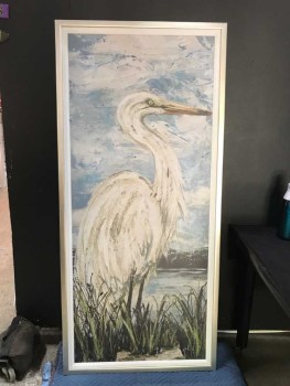 Large White Painting Of Swan