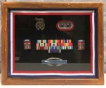 Framed Military Medals And Patches