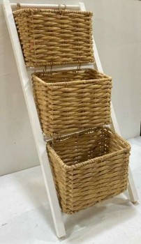 THREE BASKET STAND, LEANING BASKET STAND