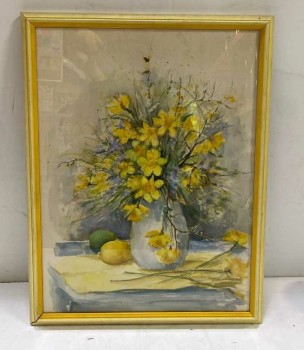 FLORAL ARTWORK, CLEARED ARTWORK, FRAMED ARTWORK W/GLASS