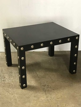 BLACK MODERN SIDE TABLE, MATCHING PAIR
