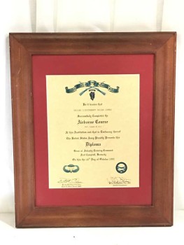 Airborne Course Diploma Framed