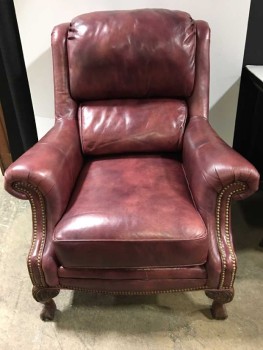 Red Leather Armchair Lounge Chair
