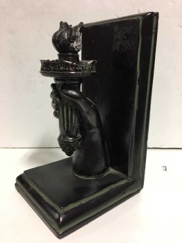 Decorative Bookend, Wood, 7", Right 