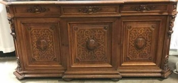 ANTIQUE BUFFET, CARVED WOOD