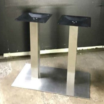 Brushed Stainless Steel Double Column Table Base