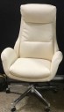 WHITE ROLLING OFFICE CHAIR, ON WHEELS
