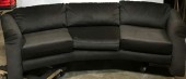 Dark Grey 3 Seater Sofa With Wood Side Panel, Curved