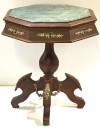 MARBLE TOP SIDE TABLE, ANTIQUE