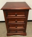 FILING CABINET, 2 DRAWER, CHERRY WOOD, SINGLE FILE, CHECKERED INLAY TOP