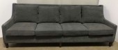 4 SEATER DARK GREY MODERN SOFA WITH EXPOSED WOODEN LEGS, HAVERTYS