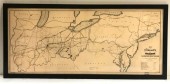 FRAMED MAP, CLEARED, MAP OF TERRE HAUTEAND RICHMOND, RAILROAD LINES