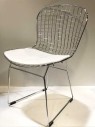 WIRE RESTAURANT / CAFE CHAIR WITH WHITE, GREY, SILVER OR GREEN CUSHION AVAILABLE, 12 BAR HEIGHT STOOLS AVAILABLE