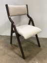 Modern Upholstered Fabric Wooden Folding Chair Sloped Frame