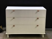 Danish Inspired West Elm Williams Sonoma 3 Drawer Dresser With Leather Drawer Pulls
