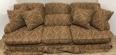 VINTAGE SOFA. SKIRTED, 5 ACCENT PILLOWS