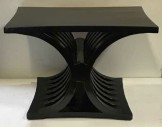 Modern Side Table, Curved Art Deco Legs, Curved Edges