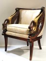ORNATE SWAN CHAIR, CARVED, SWAN ARM,  HOLLYWOOD REGENCY, 2 AVAILABLE