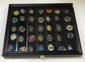 DISPLAY CASE WITH MILITARY MEDALS, DISPLAY CASE, MILITARY MEDALS