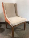 Chair, Retro, Tan, Orange Flower Pattern