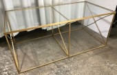 GOLD GLASS TOP COFFEE TABLE, LOOSE GLASS