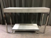 Console Table, Metal, Wood, Chagrin