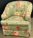 Tufted Upholstered Floral Arm Chair