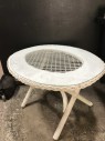 Wicker Table With Glass