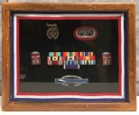 Framed Military Medals And Patches