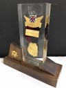 Military Award Clear With Wooden Base