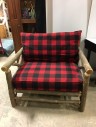 Rustic Log Loveseat, Chair And A Half, Matching Pillow Included