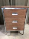 Filing Cabinet, Brown, Three Drawers