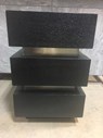 STACKED WOOD AND CHROME, PEDESTAL, SINGLE DRAWER, x2 AVAILABLE
