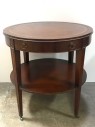 VINTAGE LEATHER TOP SIDE TABLE, ONE DRAWER, ON WHEELS, SIMILAR SIDE TABLE AVAILABLE