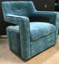 Modern Accent Chair Teal Fabric With Match