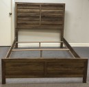Full Size Grey "Rustic" Bed Frame With Matching Night Stand, Chest Of Drawers