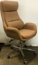 Camel Leatherette, Gaslift Office Chair, Rolling, On Wheels
