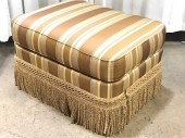 SILK OTTOMAN, 2 MATCHING CHAIRS AVAILABLE