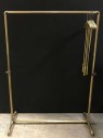 VINTAGE CLOTHING RACK DISPLAY, DREESING ROOM, BACKSTAGE, THEATER, ADJUSTABLE HEIGHT, WITH G HANGERS, EXTENDS FROM 44