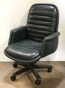 ROLLING CHAIR, OFFICE CHAIR, LEATHER, ON WHEELS, ADJUSTABLE HEIGHT, 10 AVAILABLE