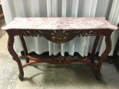VINTAGE MARBLE TOP CONSOLE TABLE
