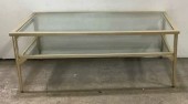 Gold Modern Double Glass Insert Coffee Tables