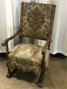 Antique Carved Wood Armchair