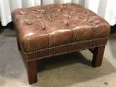 LEATHER OTTOMAN, MATCHING LEATHER CHAIR AVAILABLE
