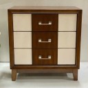 Side Table, Mid Century Modern, Midcentury Modern, Leather Accents, Sofia Vergara Collection